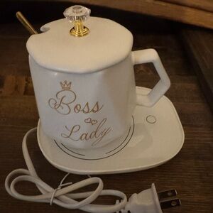 Boss Lady Tea or Coffee Cup with warmer Brand New